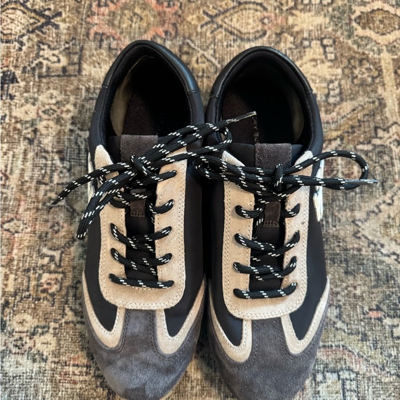 Tory Burch Navy Blue/Gray/White Destiny Trainer Sneakers - Picture 3 of 4